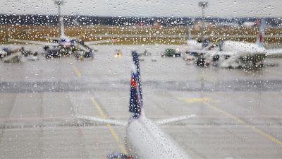 L'aéroport de Francfort a été touché par de fortes pluies mercredi soir.