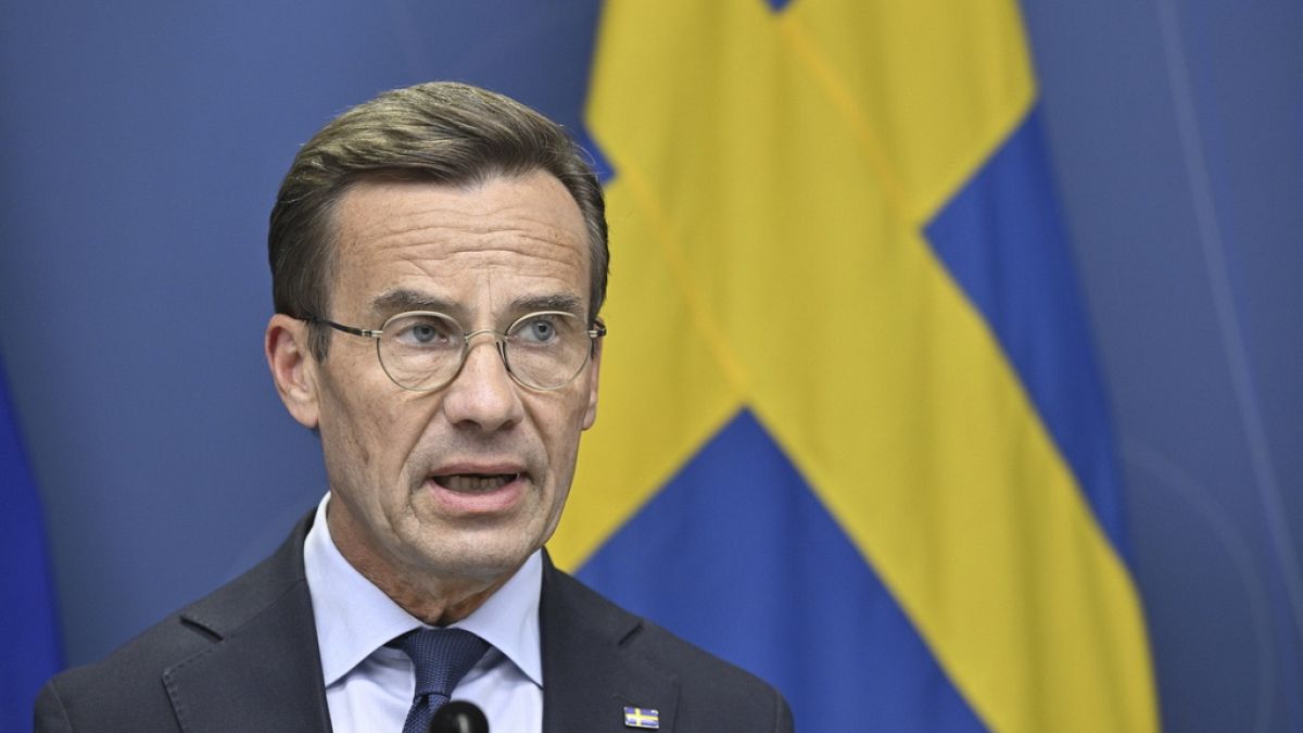 Le Premier ministre suédois Ulf Kristersson à Stockholm le 17 août 2023