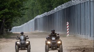 Польские патруль на границе с Белорусью