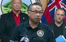 In this image taken from video, Maui Emergency Management Agency Administrator Herman Andaya speaks during a news conference in Wailuku, Hawaii, Wednesday, Aug. 16, 2023.