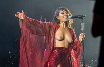 La cantante Eva Amaral actúa en uno de los escenarios del Festival Sonorama 2023, el sábado 12 de agosto.