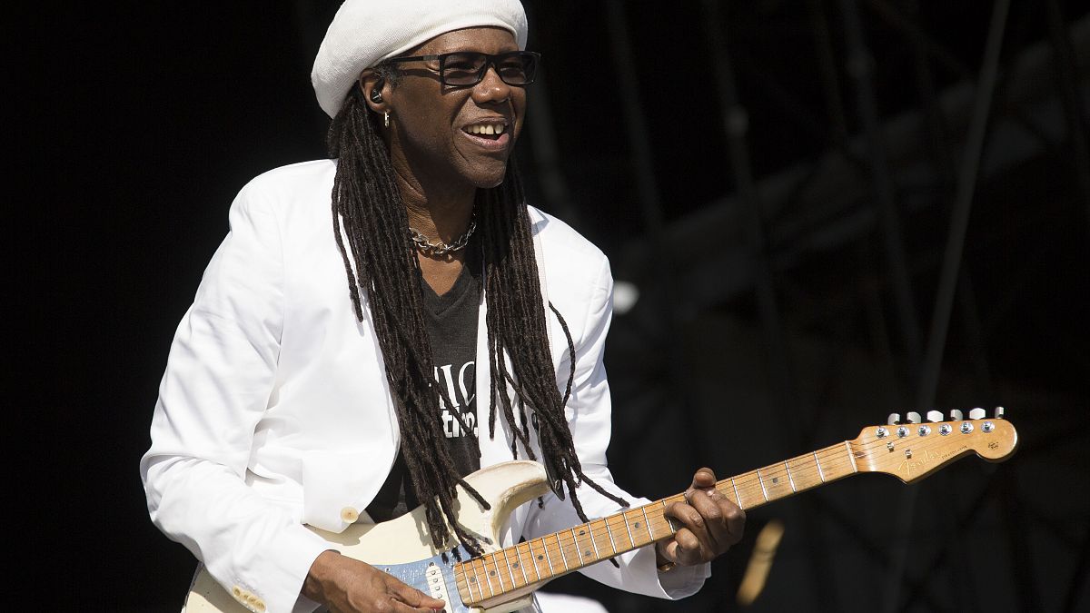 Nile Rodgers of Chic, performs on stage during V Festival 2014 at Hylands Park in Chelmsford, Essex, Sunday, Aug. 17, 2014. 