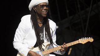 Nile Rodgers of Chic, performs on stage during V Festival 2014 at Hylands Park in Chelmsford, Essex, Sunday, Aug. 17, 2014. 