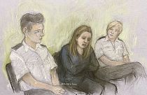 Bírósági rajz Lucy Letby-ről augusztus 18-i tárgyalása közben