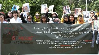 Afghan women protest in Pakistan on Taliban anniversary. Let the pictures tell the story.