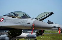 Dán F-16-os vadászrepülőgép a dániai Vojens melletti Fighter Wing Skrydstrup légibázison 2023. 05. 25.