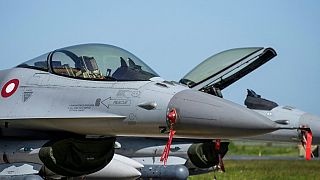 Dán F-16-os vadászrepülőgép a dániai Vojens melletti Fighter Wing Skrydstrup légibázison 2023. 05. 25.