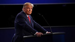  Le président Trump lors du dernier débat présidentiel à  Nashville, Tennessee, en octobre 2020