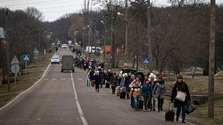 مهاجران اوکراینی در حال خروج از کشورشان، مارس ۲۰۲۲