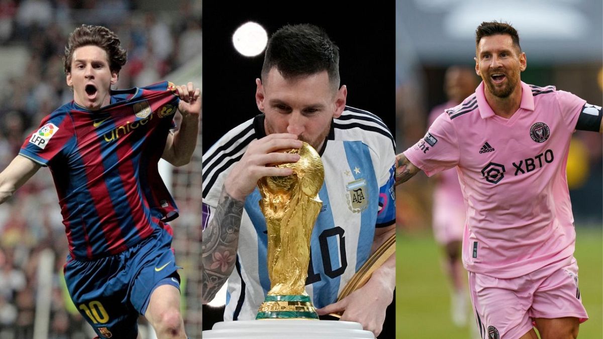 Fãs do Brasil botam imagem gigante de Neymar na frente de Messi na