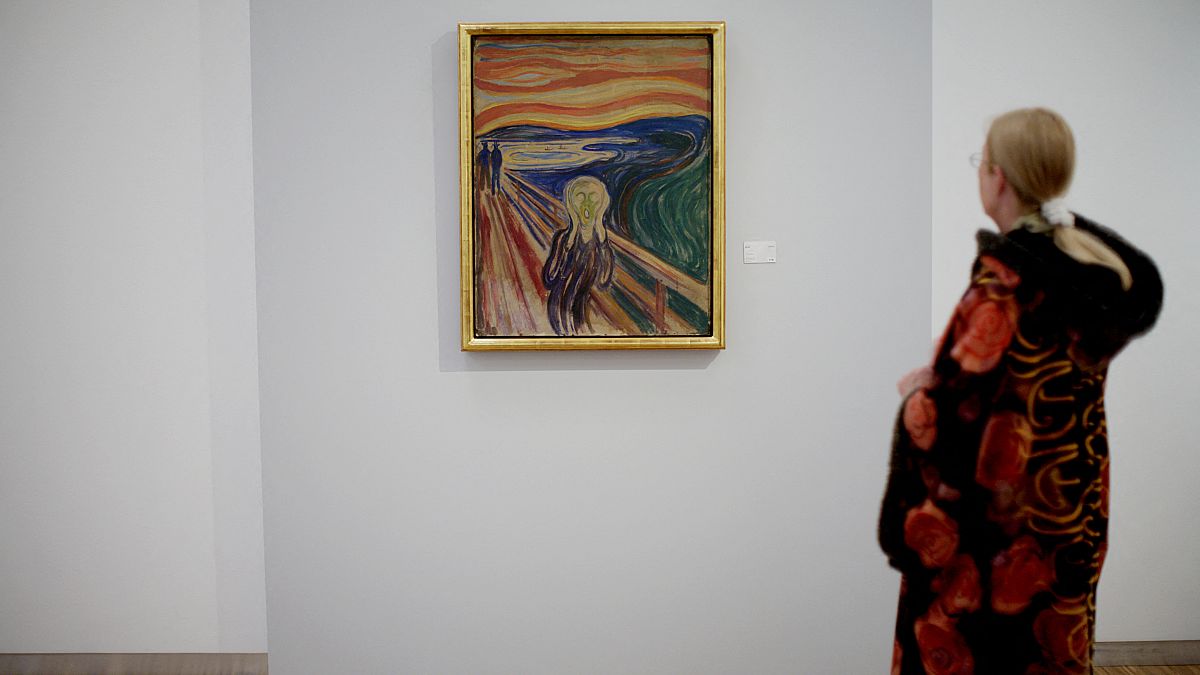 Munch's 'The Scream' on display on Oslo, with damage still visible