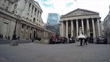 A Bank of England és a Royal Exchange épületei Londonban