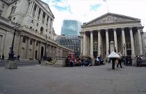 A Bank of England és a Royal Exchange épületei Londonban