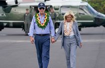 Джо и Джилл Байдены на сгоревшем острове Мауи, 21 августа 2023 года.