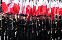 Önkéntes lengyel katonák a lengyel hadsereg napján, augusztus 15-én