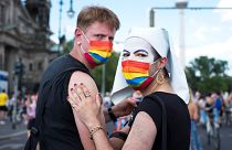 Résztvevők a 2021-es berlini Pride-on