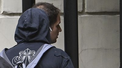 Wall Street Journal reporter Evan Gershkovich, background centre, is escorted to the Lefortovsky court in Moscow, Russia, Thursday, Aug. 24, 2023. Wall Street Journal reporter Evan Gershkovich, background centre, is escorted to the Lefortovsky court in Moscow, Russia, Thursday, Aug. 24, 2023.