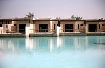 A view of private rooms at the Zulal Wellness Resort the northern Qatari city of Ruwais, 100 km from Doha, on March 14, 2022, 