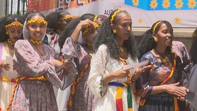 Tigrayan women celebrate at the Ashenda festival, Addis Ababa, August 2023