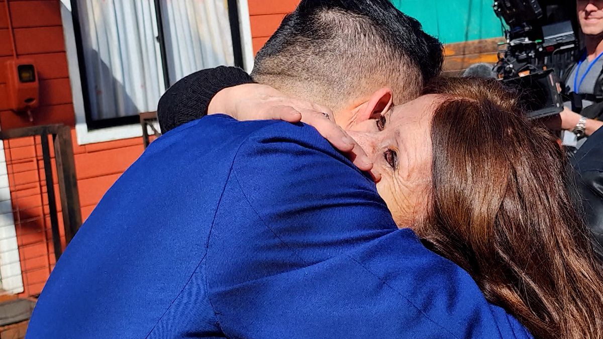 A mother and son hug for the first time since his kidnapping 42 years ago