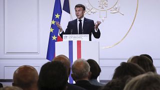 Эммануэль Макрон выступает перед французским дипломатическим корпусом, 28 августа 2023 г.