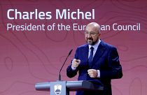 رئيس المجلس الأوروبي شارل ميشال متحدثا أمام منتدى بليد في سلوفينيا