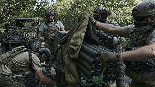 Soldados ucranianos cerca de Bajmut, Ucrania
