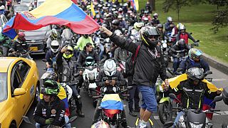 Protesta de motoristas en Bogotá, Colombia
