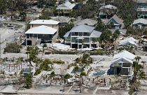 Damaged and missing homes are seen in the wake of Hurricane Ian, Sept. 29, 2022, in Fort Myers Beach, Fla.