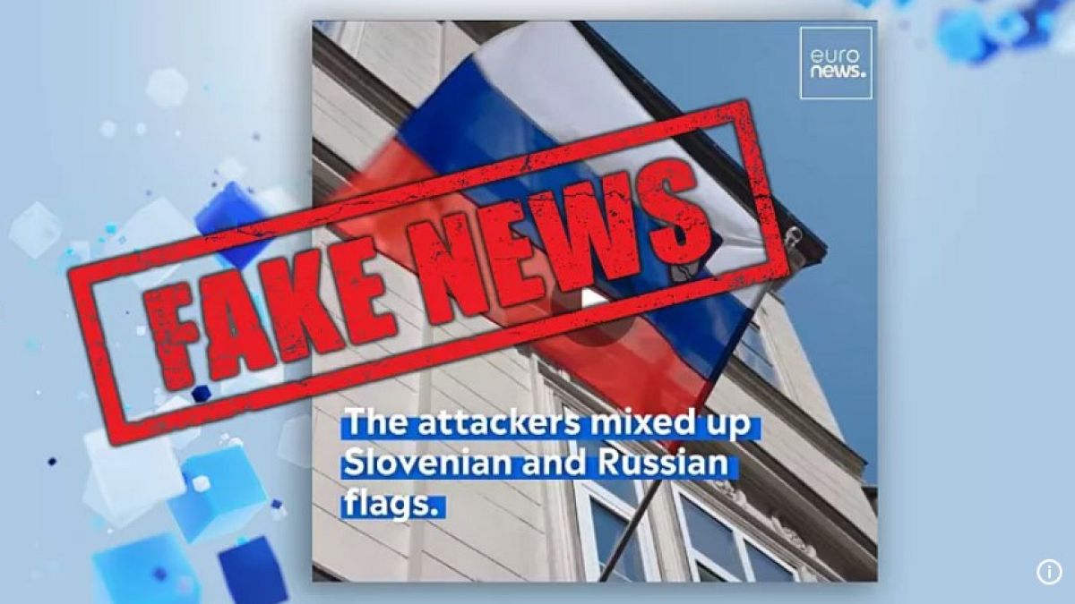 Imagem usa indevidamente o logo e o grafismo da Euronews