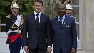 Emmanuel Macron reçoit le président gabonais Ali Bongo à l'Elysée, juin 2023.