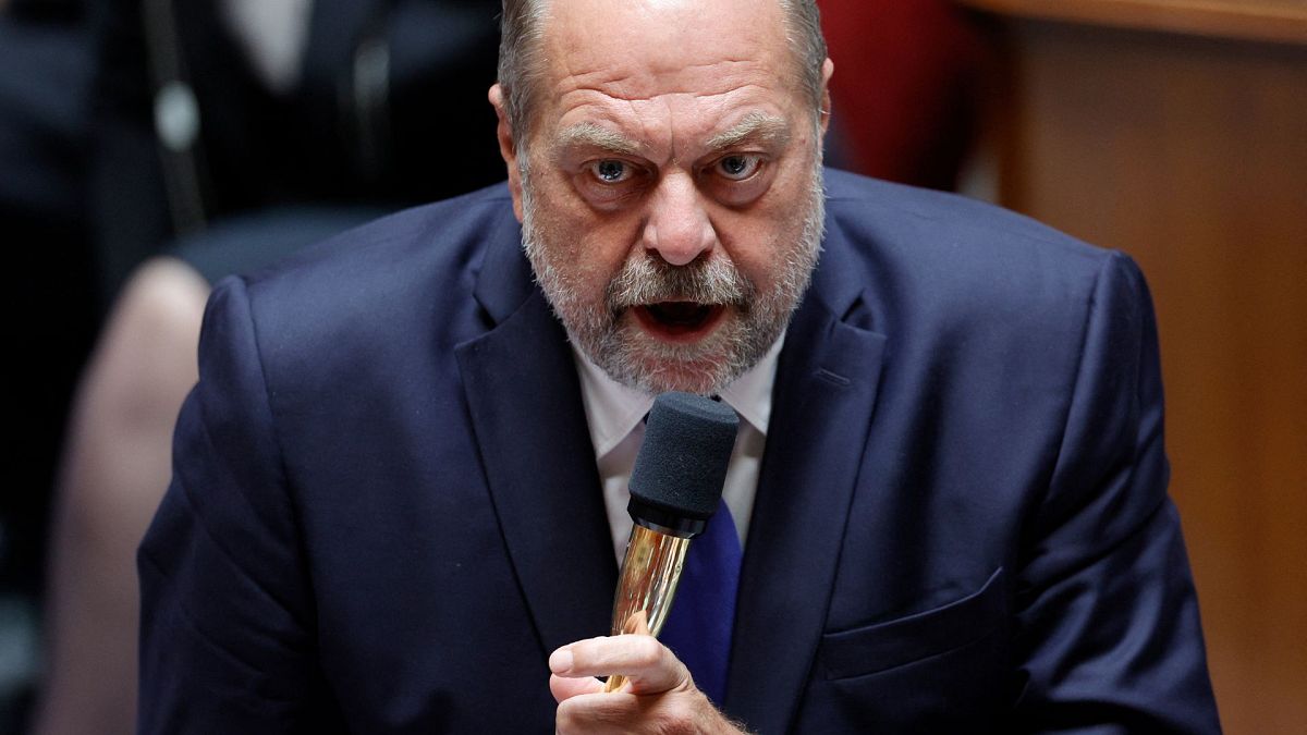 French Justice Minister Eric Dupond-Moretti speaks during a session of questions to the government at the National Assembly in Paris on July 11, 2023.