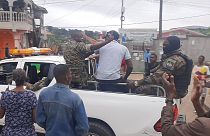 أفراد قوات الأمن في منطقة بلين سييل ليبرفيل، الغابون، في 30 أغسطس 2023 