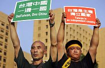 Tajvan függetlensége mellett tüntetők - képünk illusztráció
