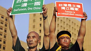 Tajvan függetlensége mellett tüntetők - képünk illusztráció