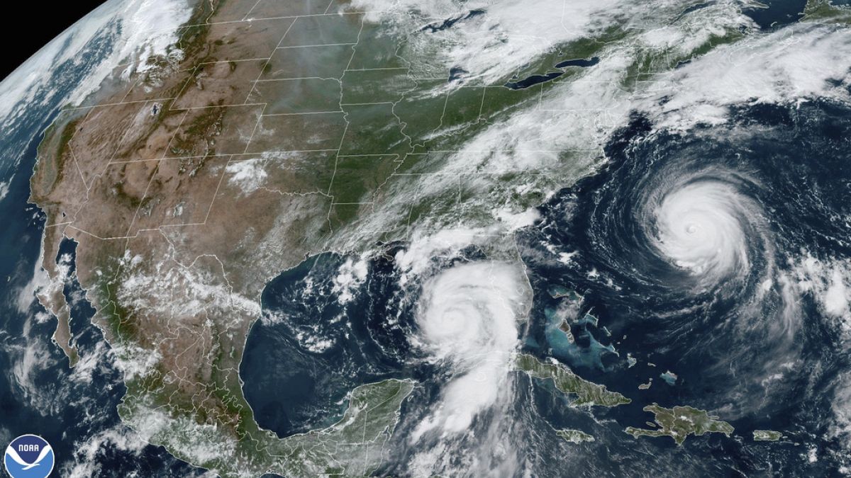 Ulusal Okyanus ve Atmosfer Dairesi (NOAA) tarafından paylaşılan uygu görüntüleri, Florida'da karaya vuran Idalia Kasırgası'nın boyutunu gösteriyor