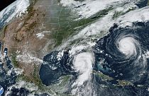 Ulusal Okyanus ve Atmosfer Dairesi (NOAA) tarafından paylaşılan uygu görüntüleri, Florida'da karaya vuran Idalia Kasırgası'nın boyutunu gösteriyor