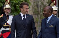Emmanuel Macron hosts Gabonese President Ali Bongo at the Elysee Palace, June 2023.