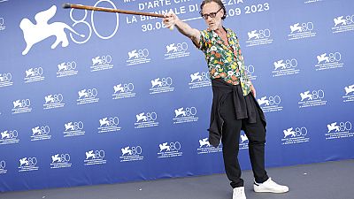 Massimiliano Rossi poses for photographers during the photo call for the film 'Comandante' during the 80th edition of the Venice Film Festival in Venice, Italy,