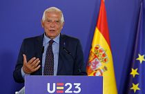 Le chef de la diplomatie de l'UE, Josep Borrell, lors de la réunion informelle des ministres des Affaires étrangères