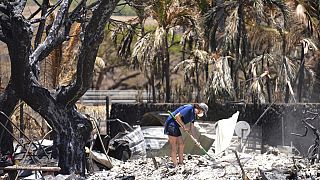 أنقاض منزل دمره حريق غابات في 11 أغسطس 2023، في لاهينا، هاواي.
