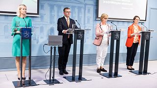 Finnish government leaders hold press conference in Helsinki, on combatting racism, 31 August 2023