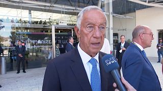 Marcelo Rebelo de Sousa, President of Portugal, answering a question for Euronews