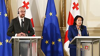 Gürcistan Cumhurbaşkanı Zurabishvili ve AB Konseyi Başkanı Michel
