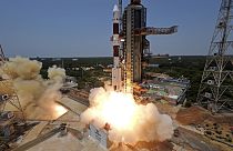 Despegue del Aditya-L1 en el cohete Polar Satellite Launch Vehicle, en Sriharikota, la India, el 2 de septiembre de 2023