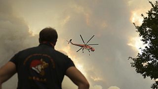 Ελικόπτερο επιχειρεί στη φωτιά στον Έβρο