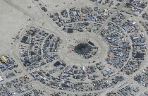 Vista aerea de parte da área do Festival "Burning Man", a 28 de agosto