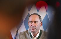 Hubert Aiwanger speaks at a press conference in Munich, Germany on Thursday