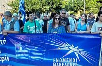 Protestas en Salónica en contra del nuevo documento de identidad.