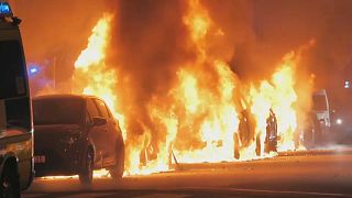 Cars have been set on fire in Malmo, Sweden after an anti-Muslim protester set fire to the Quran.